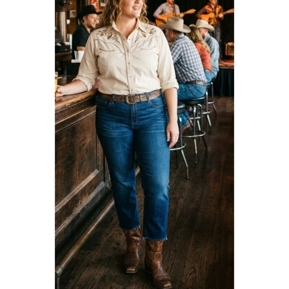Lucky Brand Ginger Boot Jeans Women's Plus Size 18W Dark Wash EUC